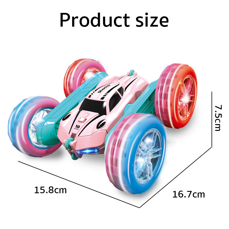 Remote Control Stunt Car Light Wheel Swing Arm Double-sided Rolling Car Toy