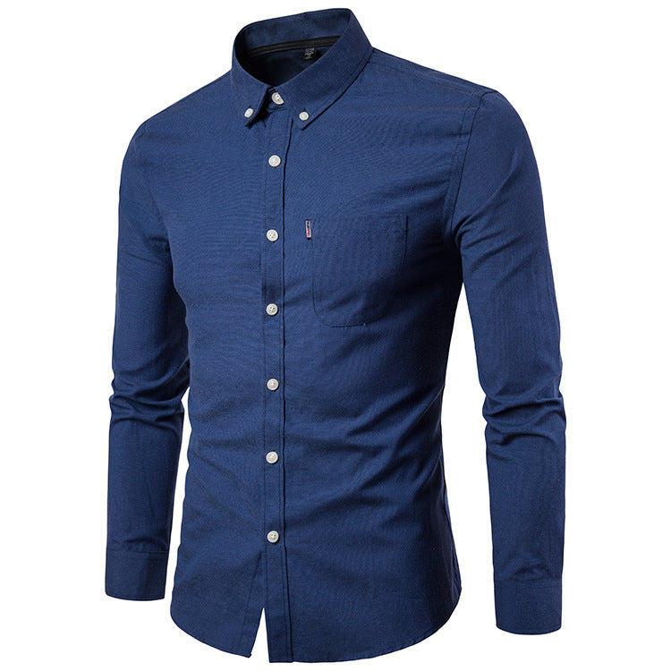 Men's Shirts Korean Men Slim Long Sleeve Dress Shirt