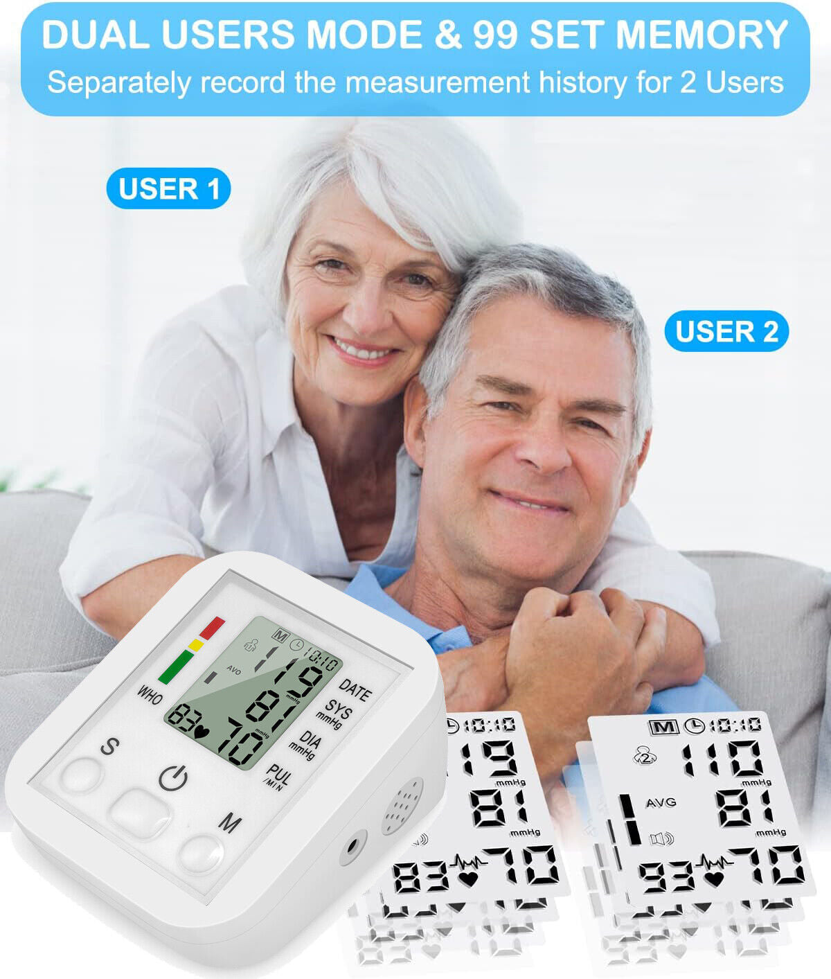 Arm Blood Pressure Monitor Digital BP Cuff Upper Arm Automatic Machine US