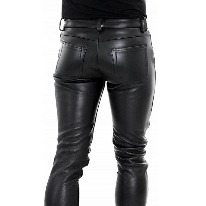 2022wish Amazon European And American Solid Color PU Elastic Leisure Men Leather Pants