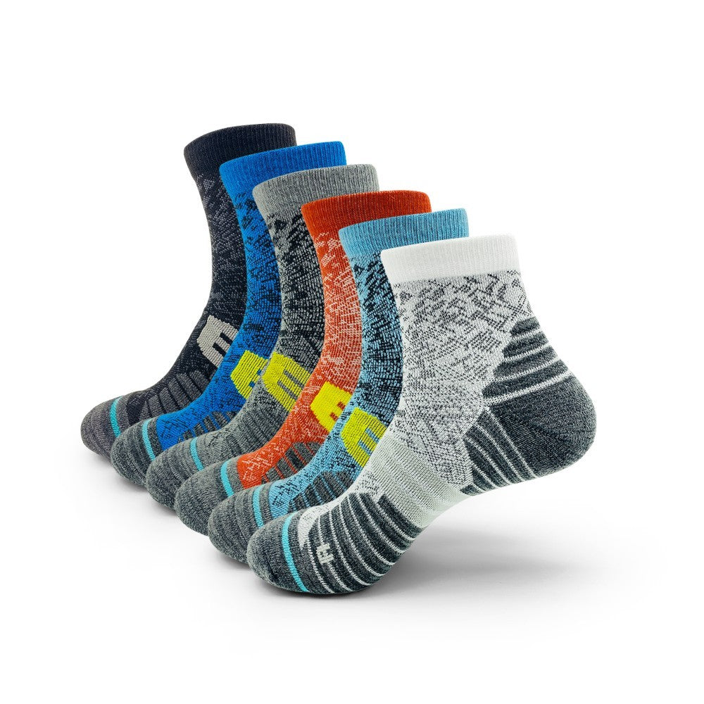 6 Pairs Of Mixed Hiking And Walking Socks, Cushioned Running Socks, High-performance Mountaineering Socks, Outdoor Recreation Socks And Cushioned Tube Socks