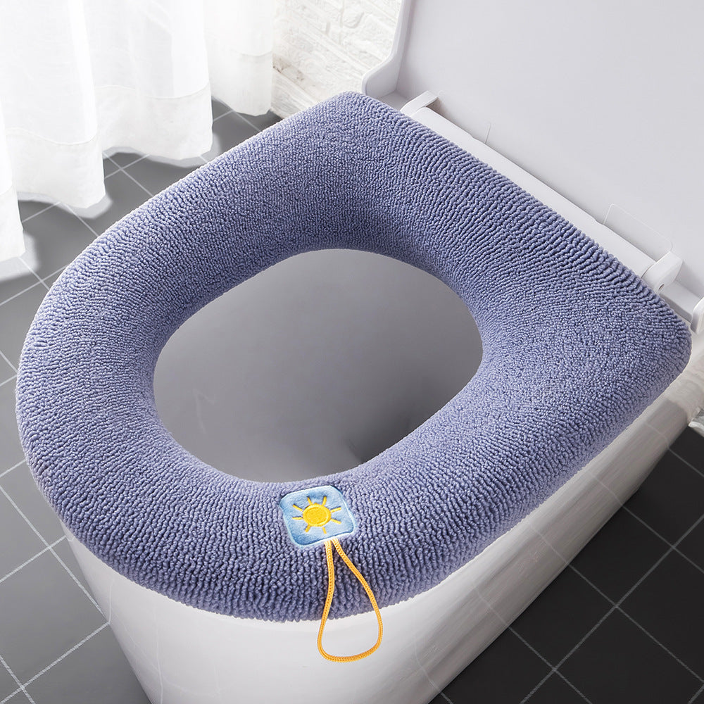 Thickened Toilet Seat Cushion Household Washable Toilet Seat Cartoon Handle Toilet Seat Toilet Cover