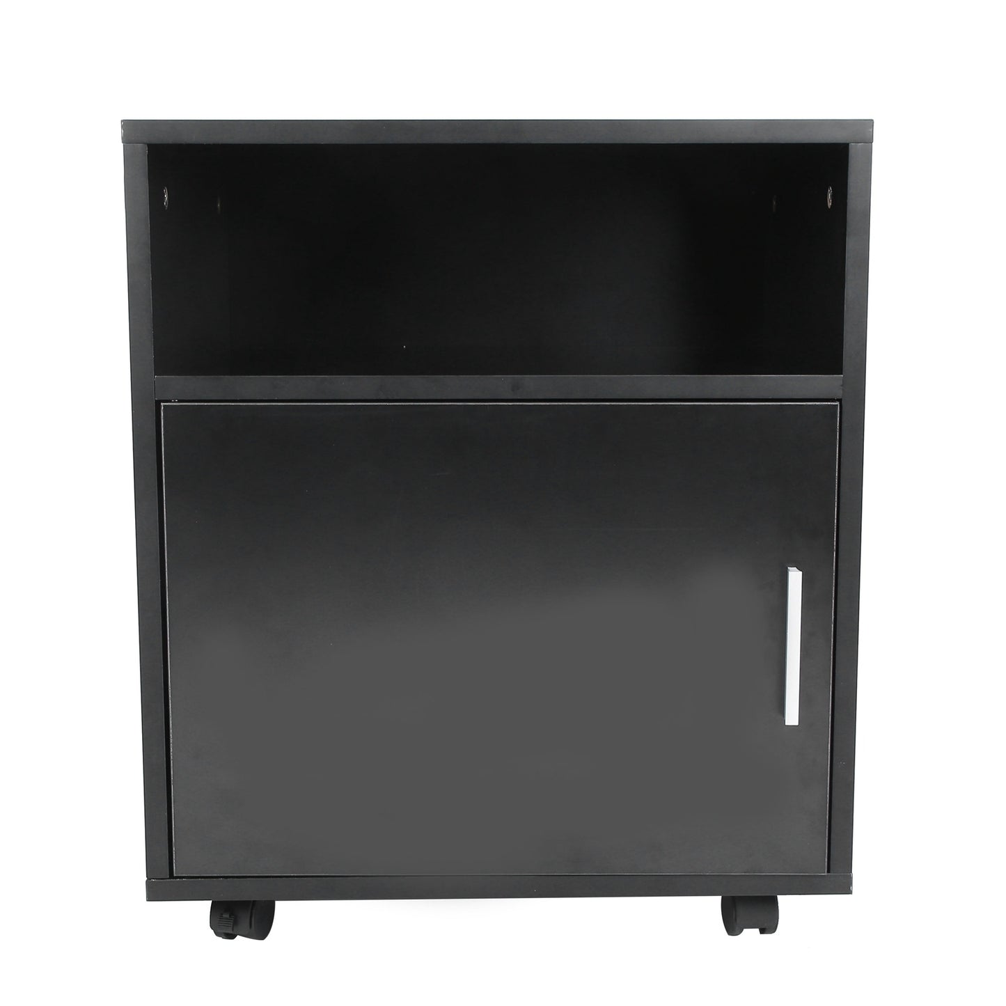 Files Cabinet with Casters MDF Wooden Mobile Printer Stand Table for Study Room Office