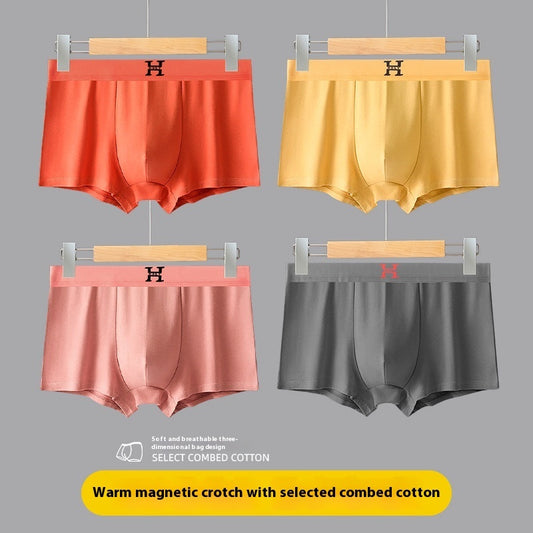 Cotton Men's Solid Color Breathable Sweat Absorbing Underwear