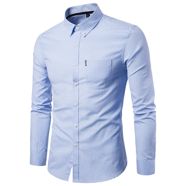 Men's Shirts Korean Men Slim Long Sleeve Dress Shirt