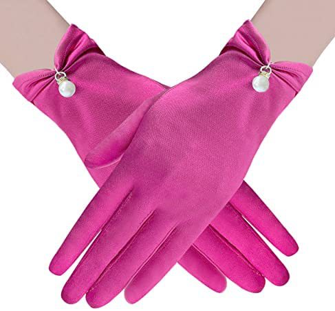 Women's Stylish Personalized Satin Short Gloves