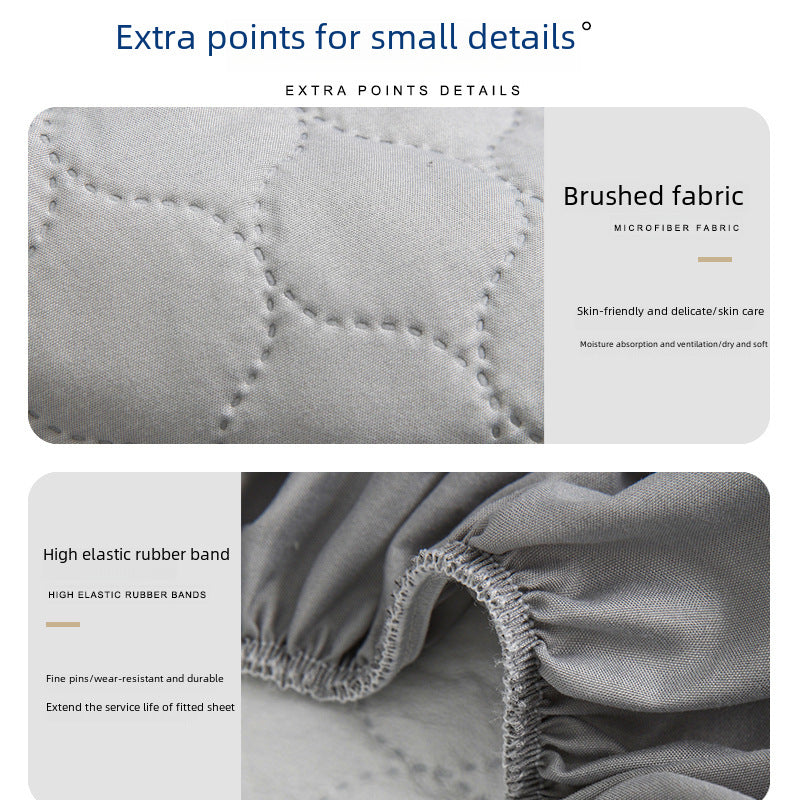 Frosted Cloth Embossed Waterproof Bed Hat Skin-friendly Breathable Mattress Protective Cover  Woven Anti-mite Mattress Cover