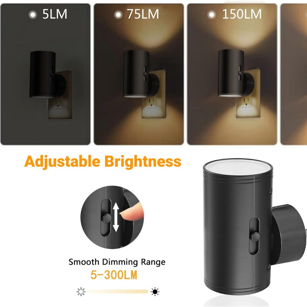 Night Light Plug-in Plug-in Wall Light Control Induction Dimmable Night Light Corridor Bedroom Stairs