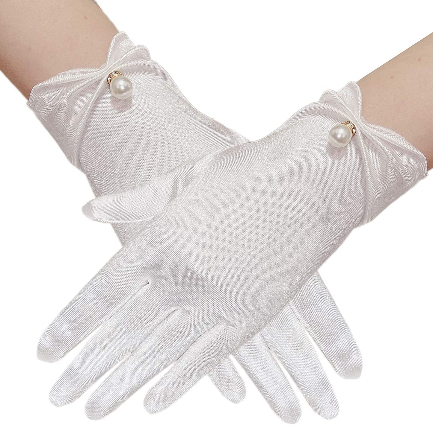 Women's Stylish Personalized Satin Short Gloves