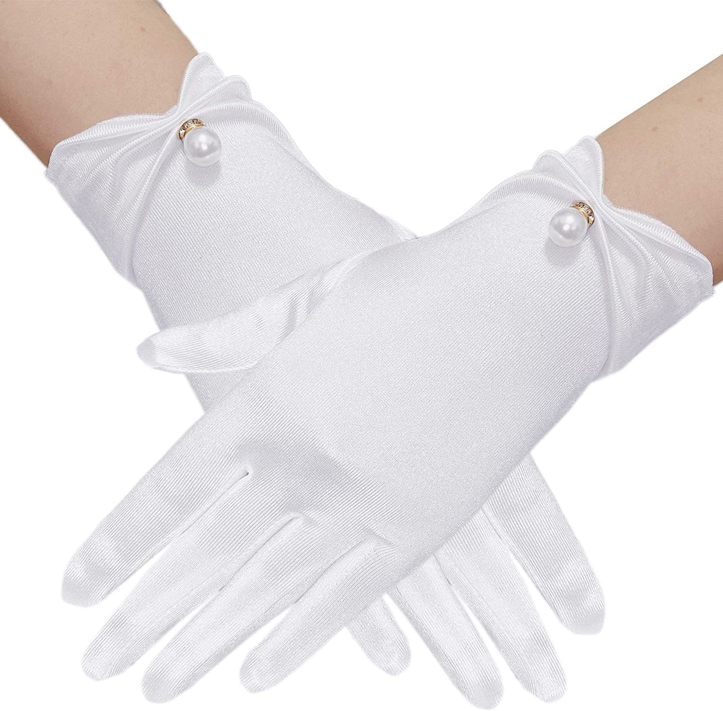 Women's Stylish Personalized Satin Short Gloves