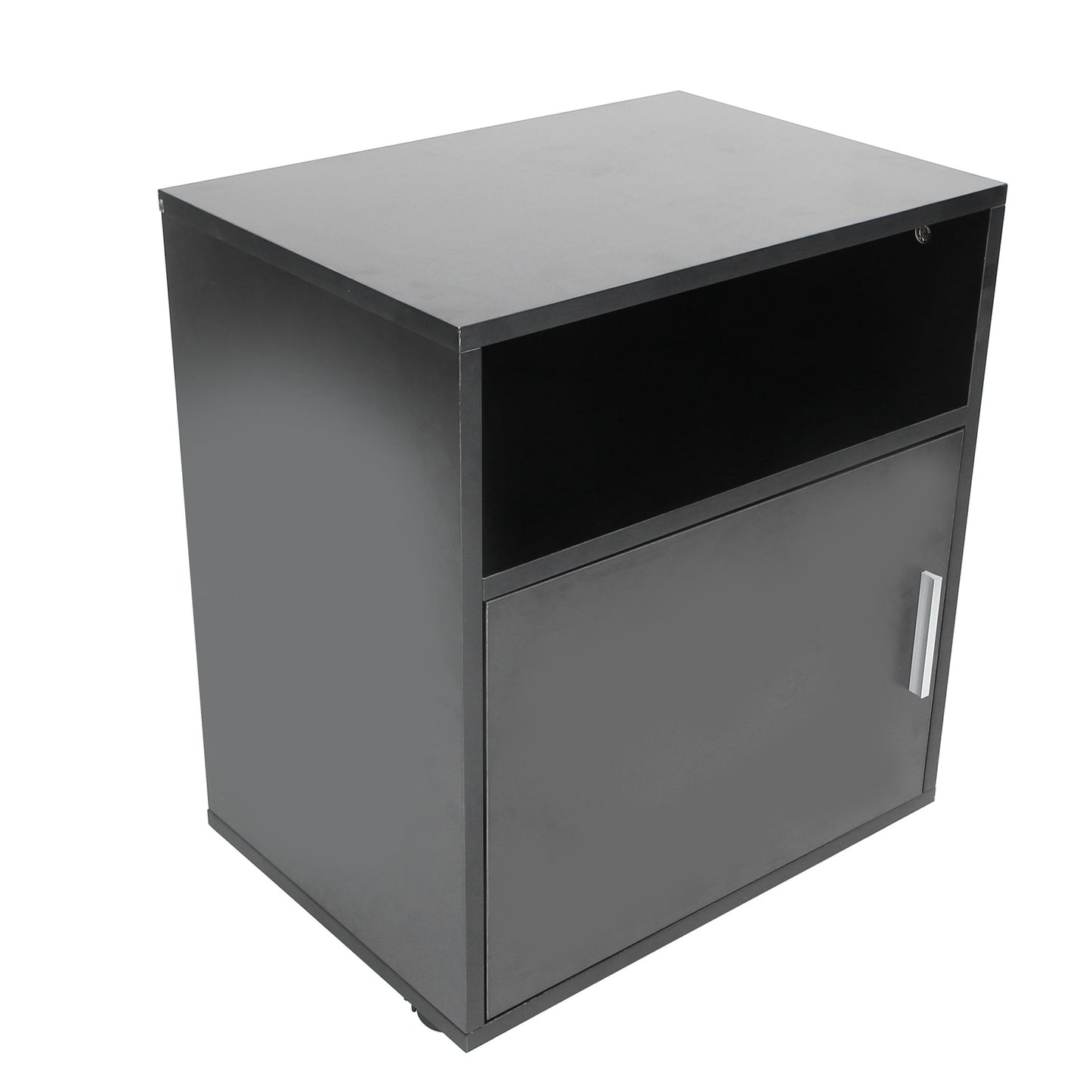 Files Cabinet with Casters MDF Wooden Mobile Printer Stand Table for Study Room Office