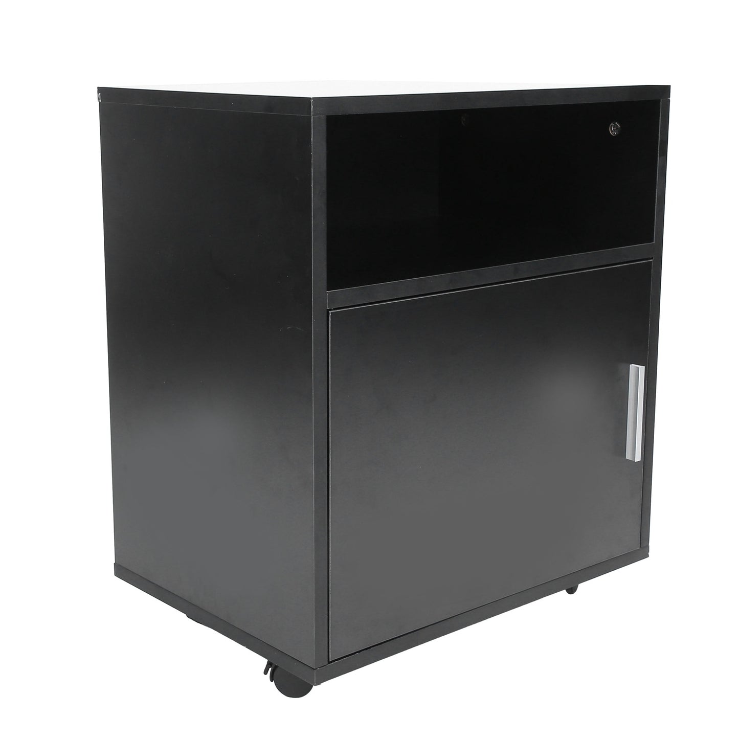 Files Cabinet with Casters MDF Wooden Mobile Printer Stand Table for Study Room Office