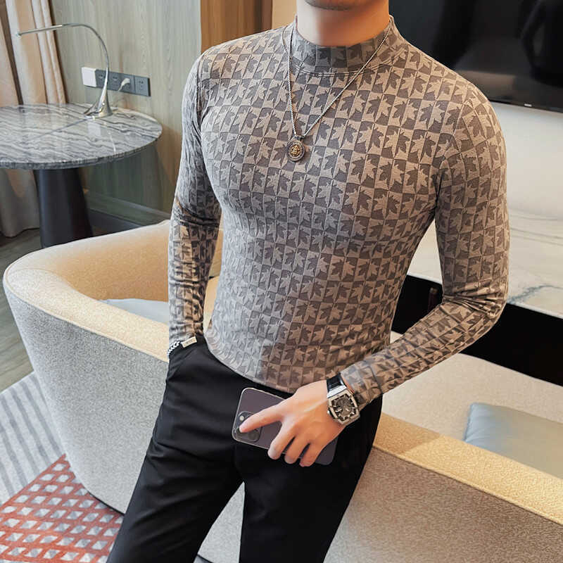 Men's Half-high Collar T-shirt Fashion Trend