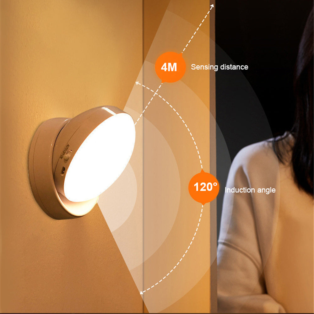 Motion Sensor LED Night Light USB Rechargeable Wall Lamp For Kitchen Cabinet Wardrobe Staircase Room Wireless LED Closet Light