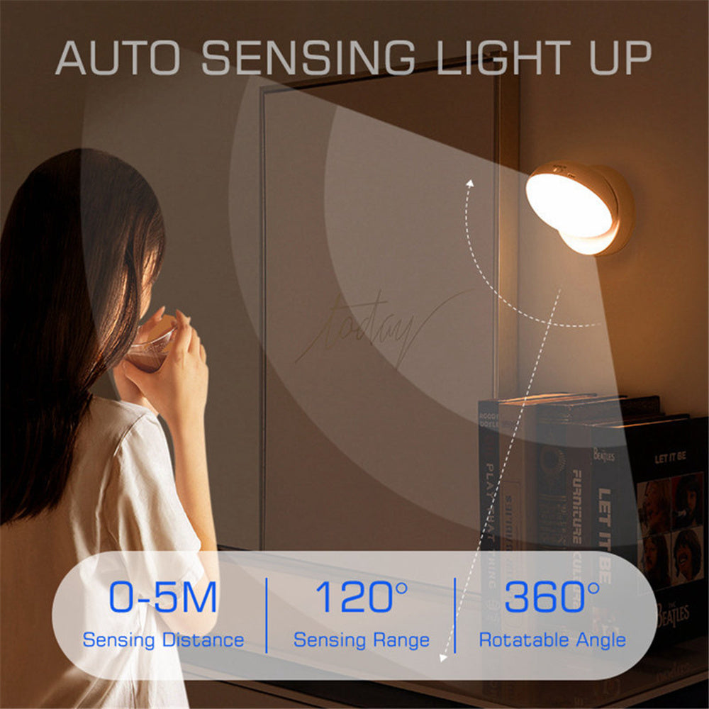 Motion Sensor LED Night Light USB Rechargeable Wall Lamp For Kitchen Cabinet Wardrobe Staircase Room Wireless LED Closet Light